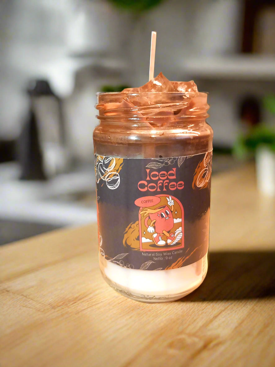 8oz Iced Coffee Dessert Candle 100% Soy Wax