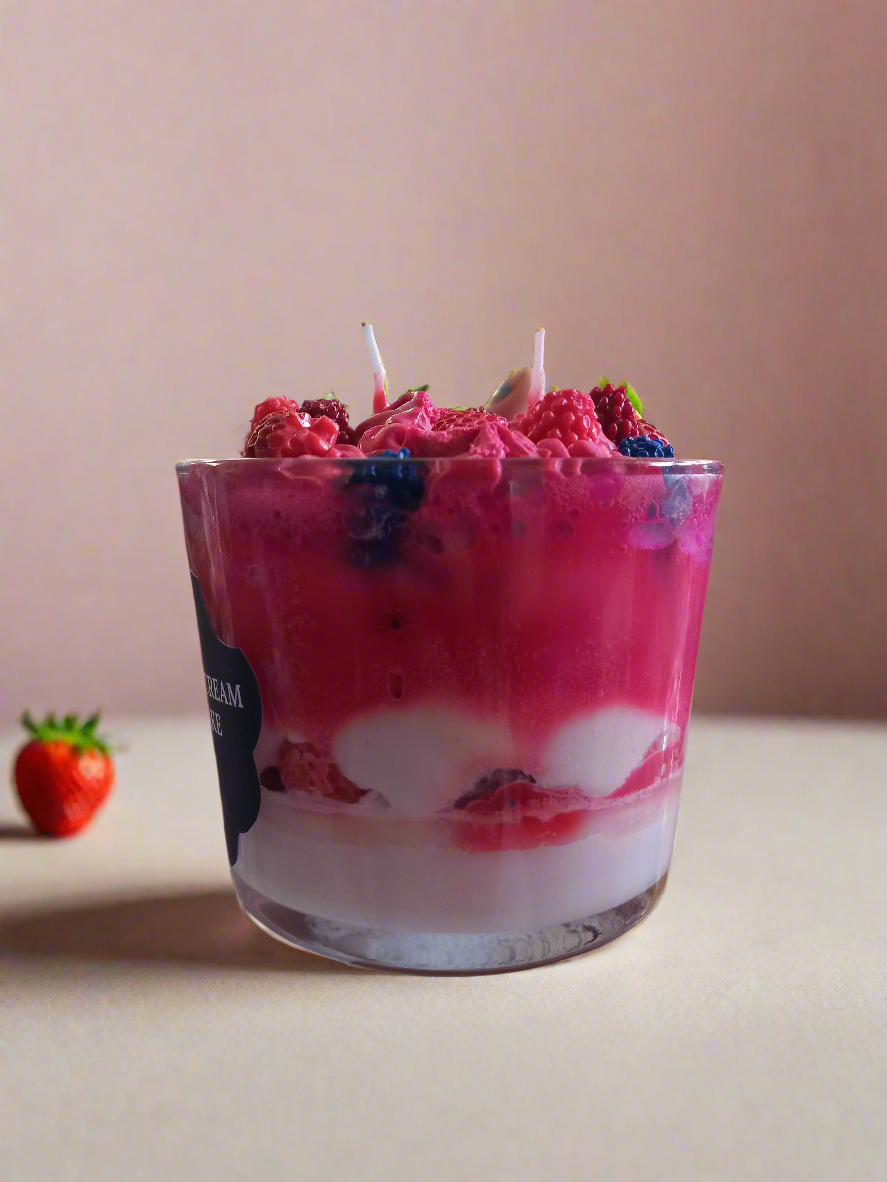 Strawberries & Cream Dessert Candle