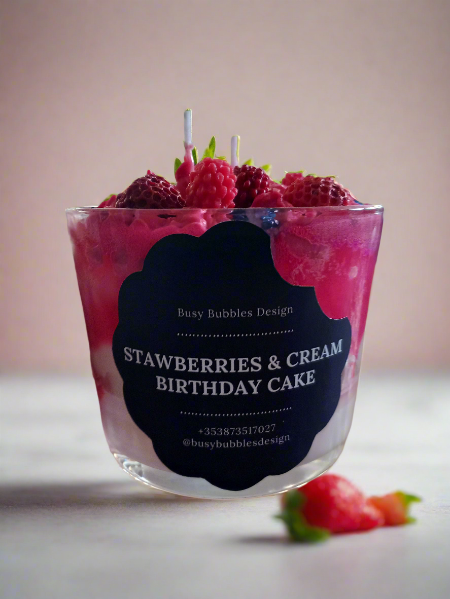 Strawberries & Cream Dessert Candle