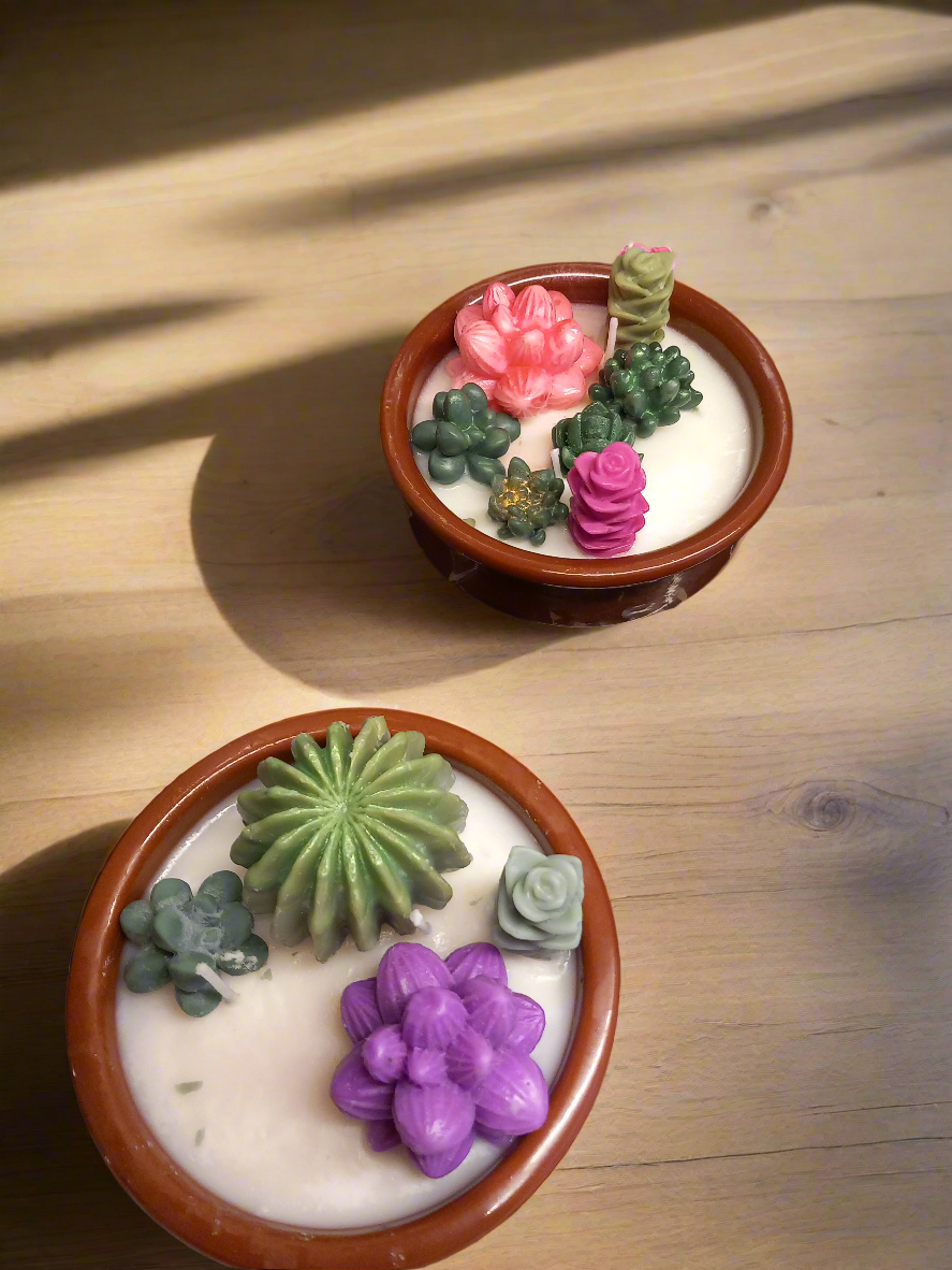 Teracotta sculpture candles