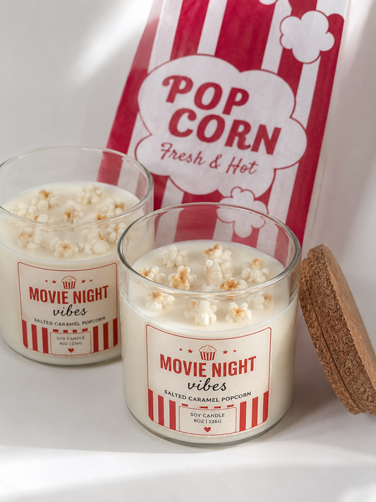 Movie night vibes | 8oz Soy wax candle | Salted Caramel