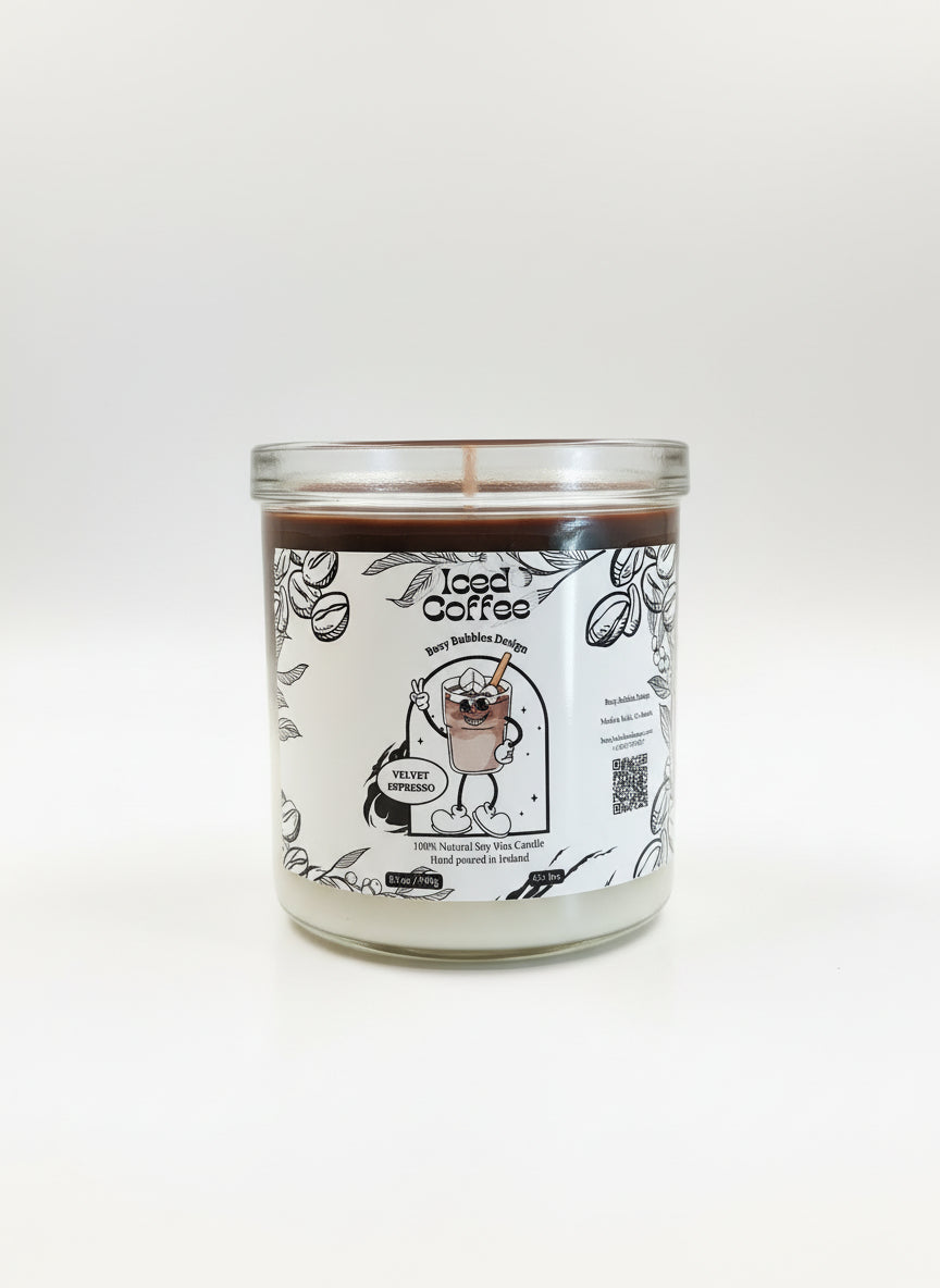 8oz Iced Coffee Dessert Candle 100% Soy Wax