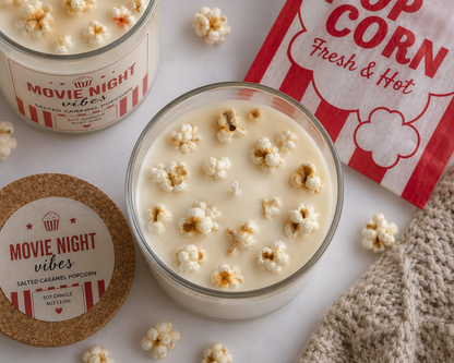 Movie night vibes | 8oz Soy wax candle | Salted Caramel